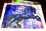Dark Purple Unicorn 5D Round Diamond Cross Stitch Painting Kit - NIP (#182) Model