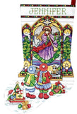 DIY Design Works Stained Glass Window Counted Cross Stitch Stocking Kit 5961 Model