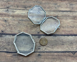 Vintage Style Silver Octagon Glass Locket Frame Locket Pendant Keepsake Charm Charms