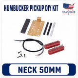 Red Bridge 52mm Humbucker Pickup DIY Kit Bobbins Magnet Baseplate Set Model