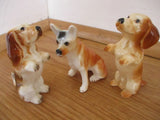 Vintage Miniature Dogs Ceramic Figurine Display Set of 3 Unbranded Model