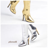 1/6 Female Stylish Metallic Color Boots Model Fit 12" Action Figure Model