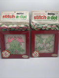 1977 Bernat Stitch A Dot Kit Cross Stitch Kits Christmas Bell & Holly Craft Kits Model