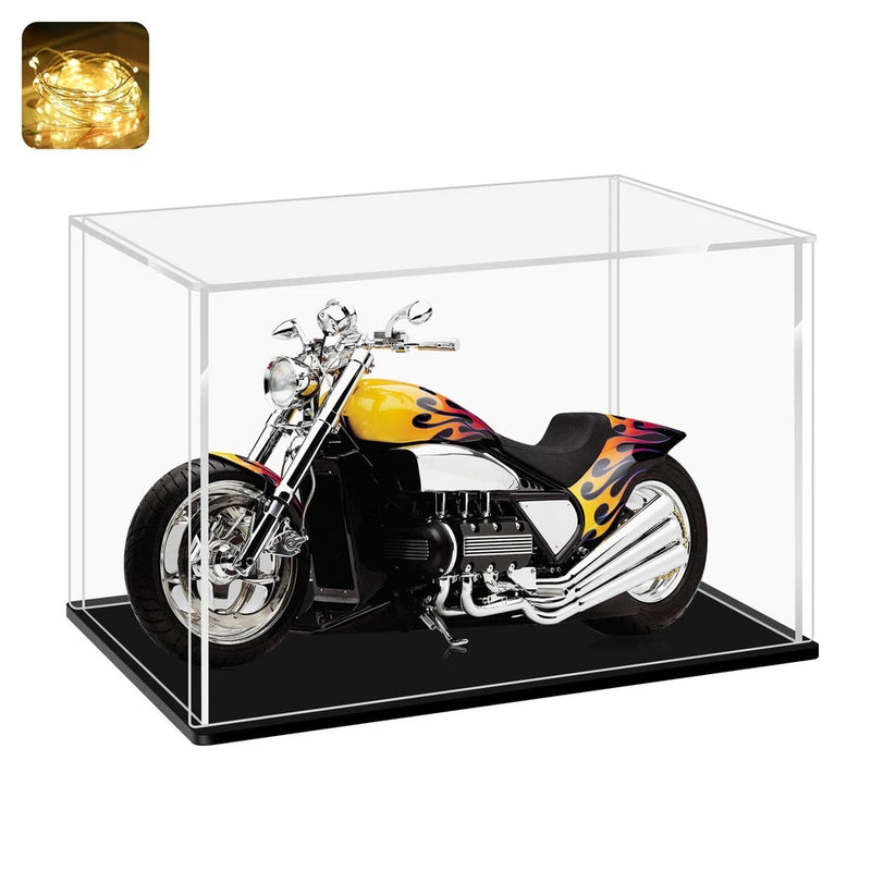 Clear Acrylic Display Case with Black Base for Collectibles, 6x4x4 inch Model