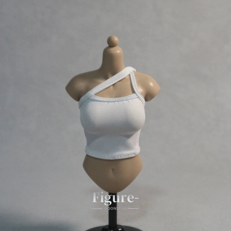 1:6 DF073 White Female Fashion Slim-fit Blouse Top Model for 12" Female Figures Model