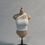 1:6 DF073 White Female Fashion Slim-fit Blouse Top Model for 12
