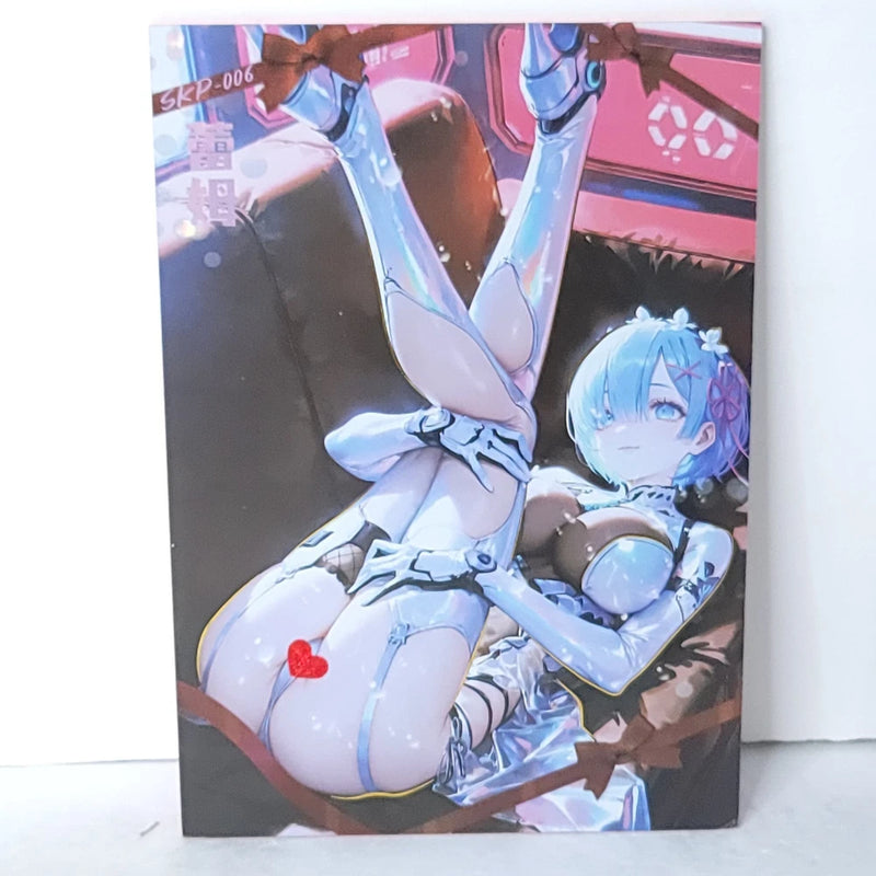 Rem Waifu Card Anime Girl Laying Sofa Wall Art Oversized Board A5 Model