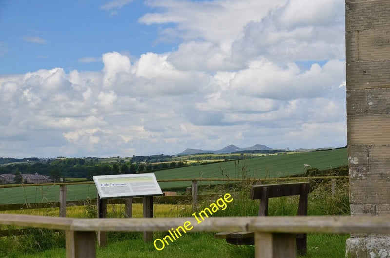 Photo 6x4 Base of James Thomson's monument Kelso The information board is c2014 Model