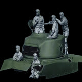 1:16 Cast Resin Model Assembly Kit Tank Member Commander 5 People, Unpainted Model