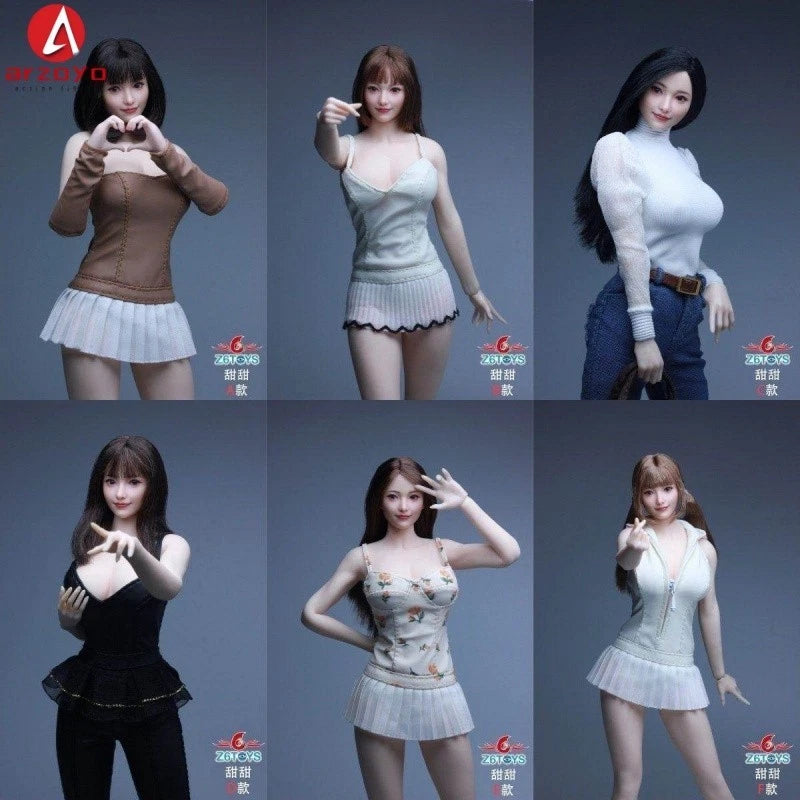 1/6 Z6TOYS ZC021 Female Moveable Eyes Head Sculpt Tiantian Model Fit 12" Body Model