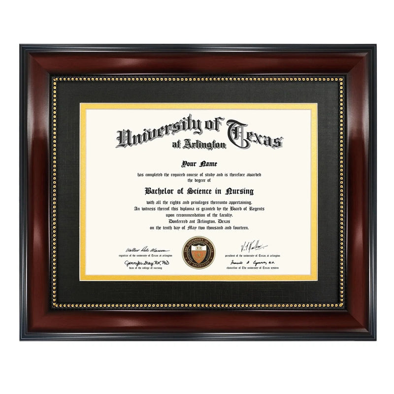 6x8 Diploma Frame with Black over Gold Mat or Display 8x10 Document without M... Model