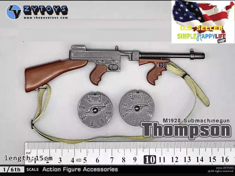 1/6 M1928 Thompson Submachine Tommy Gun Model for 12" Figure hoT Toys  ?USA? Model
