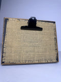 Decorative Rustic Wood Clamp Burlap Picture Frame Holder Memo Note Board Small Model