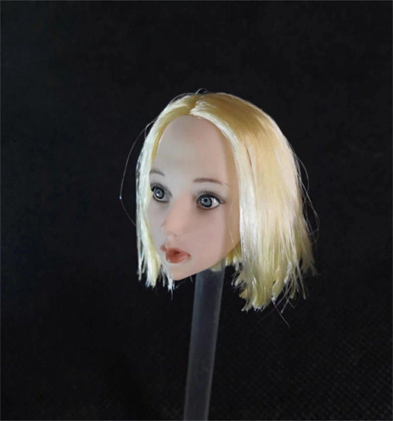 1:6 Scale Model Cute Expression Female  Short hair  Little Lolita Head Carving Model
