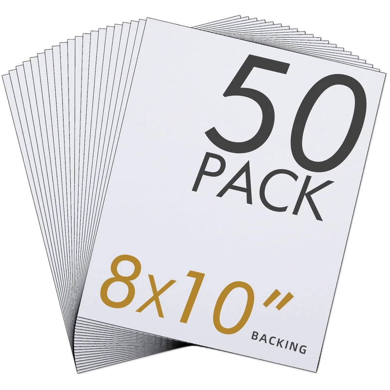 Falling in Art 50 Pack AcidFree White Backing Boards,8x10 Uncut Mat Boards Model