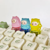 Rainbow Spirits Keycap, 3 Cute Backlit Artisan keycaps for mechanical keyboard Model