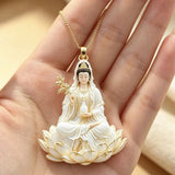 New Alloy Guanyin Pendant Double Sided Chinese Style Prayer Charm Gift Charms