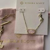 Love Shack Fancy Kendra Scott Elisa Gold Plated Necklace Posey Pink Illusion Charms
