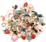 Gold enamel charms random mix, multicolor gold charms, kc gold charms, charms Charms
