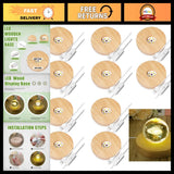 10 Pcs Round Wooden LED Display Stands for Figurines, Models & Collectibles Model
