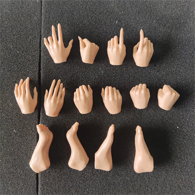 1/6 Female Suntan Hand and Foot Type prop Model Fit 12'' Action Figure Body Toy Model