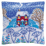 CDA stamped cross stitch kit cushion "Beautiful Winter", 40x40cm, DIY Model