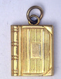Antique Vintage 10k Yellow Gold Book Locket Pendant Charm Fob #Z204 Charms