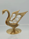 SWAROVSKI CRYSTAL ELEMENT STUDDED SWAN FIGURINE TABLE DISPLAY 24K GOLD PLATED Model