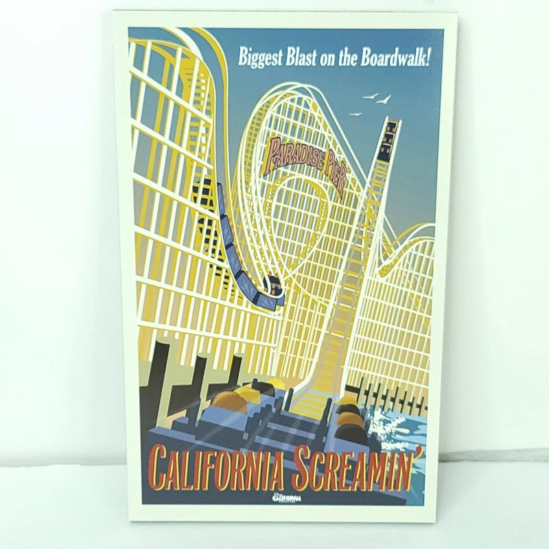 California Screamin Roller Coaster  Wall Photo Art Board Print 11.75in x 7.25in Model
