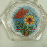COASTERS CLEAR Acrylic-CROSS STITCH Xmas Tree, Bird House, angel, wreath SET 4 Model