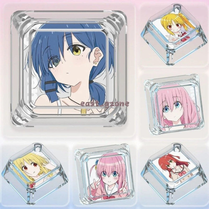 Anime Bocchi The Rock! Novel Transparent Cute Cross Shaft Keycap for MX Keyboard Model