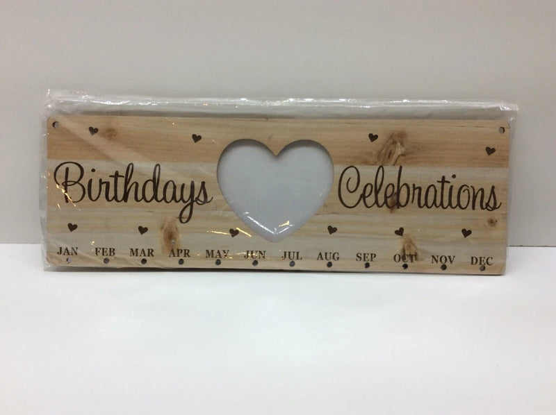ASSUN Birthday Celebrations Board with Photo Frame Family Birthday Reminder Wood Model