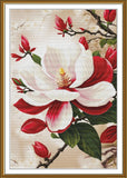 DIY Tinted Canvas Cross Stitch Kit 3445 Royal Magnolia Pink Flowers Craft Gift Model