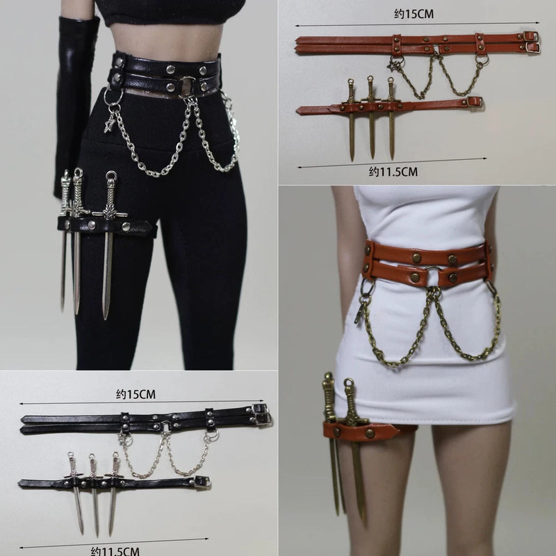 1/6 Female Assassin Waist Sash Leg Bindings Model For 12" PH Action Figure Body Model