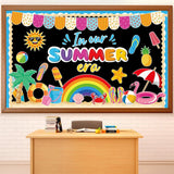 Summer Beach Bulletin Board Decoration Set Rainbow Hawaiian Tropical Cutout Model