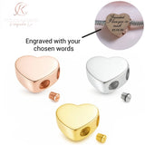 Silver Ashes Urn Charm Rose Gold or Gold -Memorial Personalised / Engraved Heart Charms