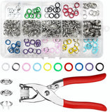 200 Sets Metal Snap Button Kit, 9.5 Mm Snaps for Fabric with Fastener Pliers Pre Model