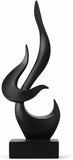Black Abstract Flame Resin Sculpture Modern Table Decor for Home Office Shelf Model