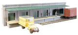 Lunde Studios QBHO3 HO Single-Story Wall w/Doors & Dock Background Building Kit Model