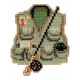 Fishing Vest Bead Cross Stitch Kit Mill Hill 2016 Spring Bouquet MH181614 Model