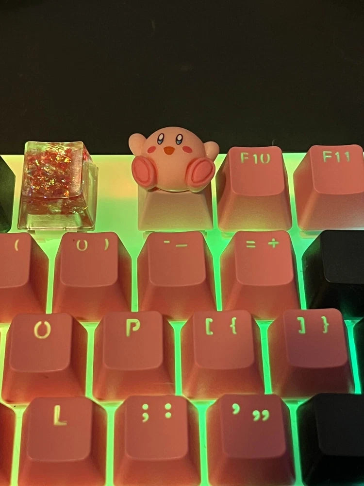 Pink Cute Kirby Anime Character Keycap, for OEM switches, Nintendo Model