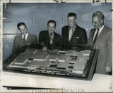 1971 Press Photo Jefferson Parish School Board members view model of school. Model