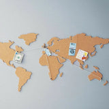World Map Cork Bulletin Board with Push Pins Picture Travel Art Model