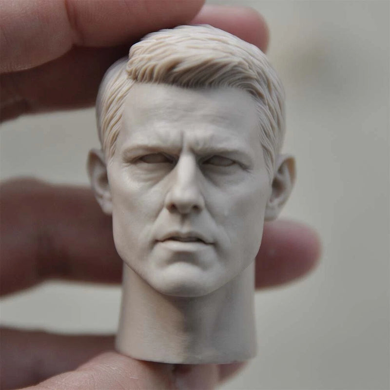 1:6 Unpainted Tough Guy Tom Cruise Head Sculpt Carved Model Toys Model