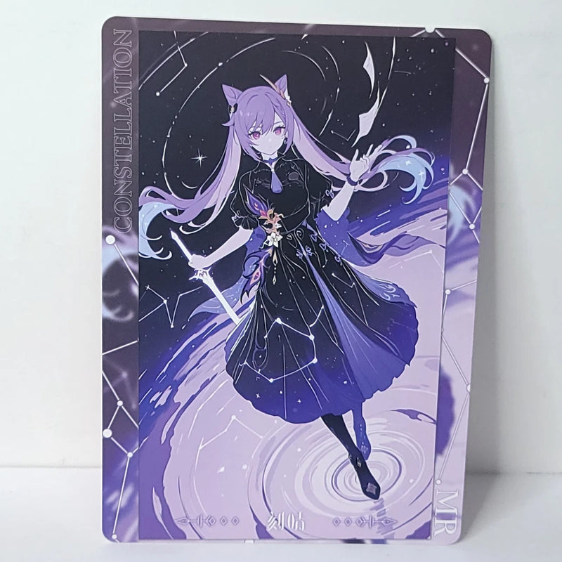 Keqing Black Waifu Anime Card Constellation Girl Wall Art Oversized Board A5 Model