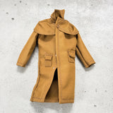 PB-LTC-DU-BRN: 1/12 Brown Wired Fabric Western Duster Coat for 6" action figure Model