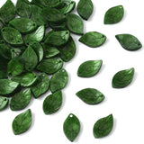 50pcs Dark Green Leaf Beads for Jewelry Making Acrylic Green Leaf Charms DIY Charms