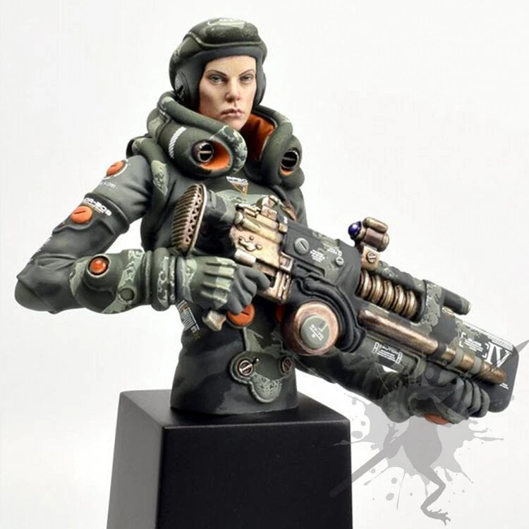 1/10 Resin Fantasy Girl Mecha Gunner unpainted unassembled lw Model