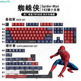 Marvel Spider Man Keycap 128 Keys Set Cherry Profile PBT For Mechanical Keyboard Model