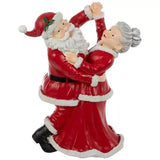 10 Inch Christmas Dancing Waltzing Santa and Mrs. Claus Whimsical Figurine Model